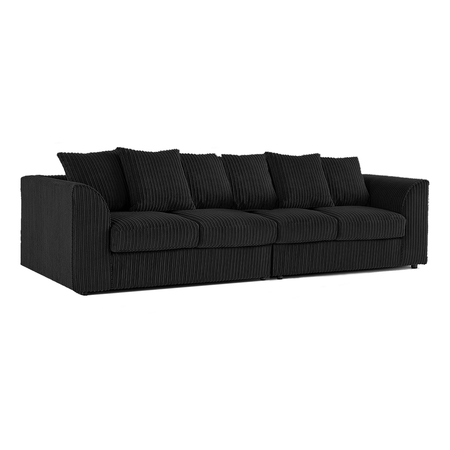 Luxor Cord Long Fabric 4 Seater - Scatter back