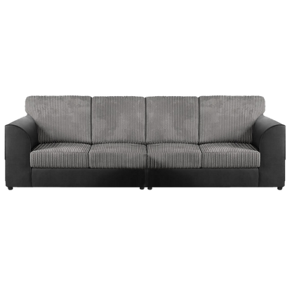 Luxor Cord Long Fabric 4 Seater - Full Back
