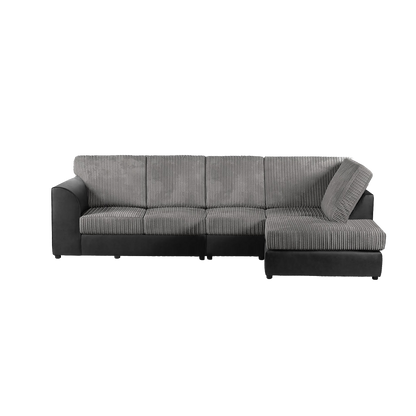 Luxor Full Cord Fabric 5 Seater Corner Sofa Full Back