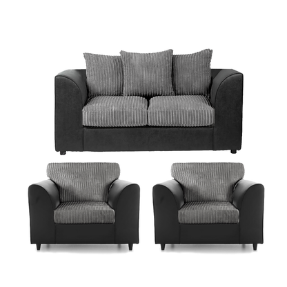 Luxor Jumbo Cord 2 Seater and 2 x Armchairs - Scatter Back