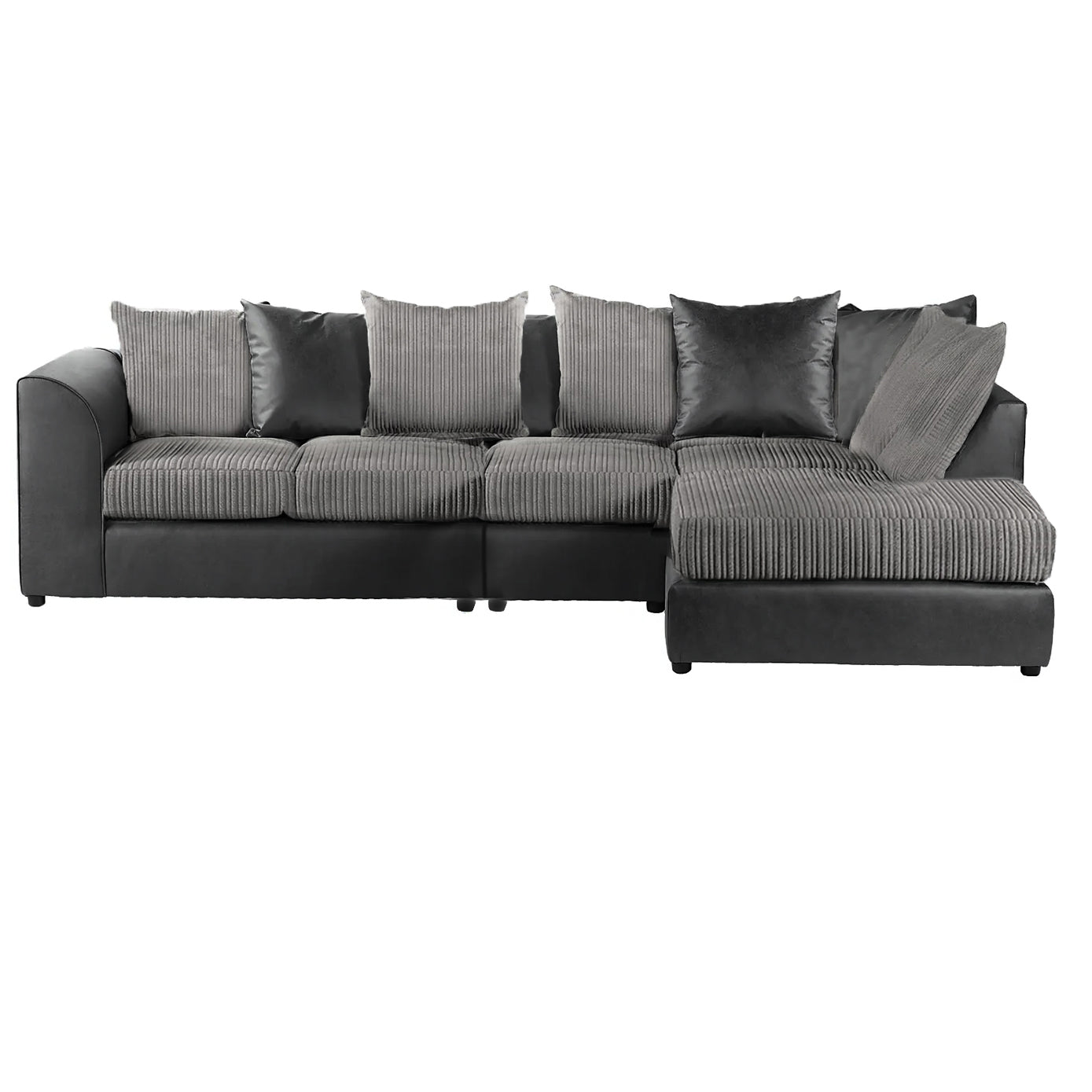 Luxor Full Cord Fabric 5 Seater Corner Sofa Scatter Back