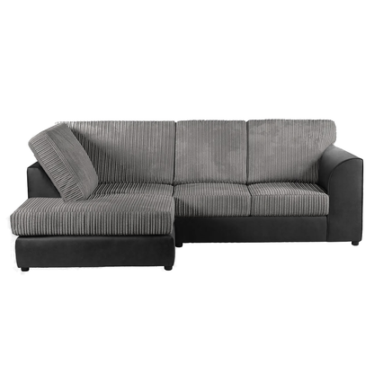 Luxor Cord Fabric 4 Seater Corner Sofa Full Back