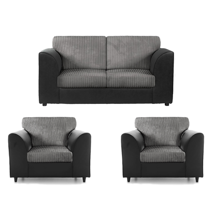 Luxor Jumbo Cord 2 Seater and 2 x Armchairs - Full Back