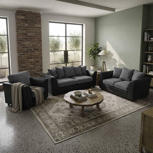 Luxor Full Jumbo Cord 3 Piece Suite - Scatter Back