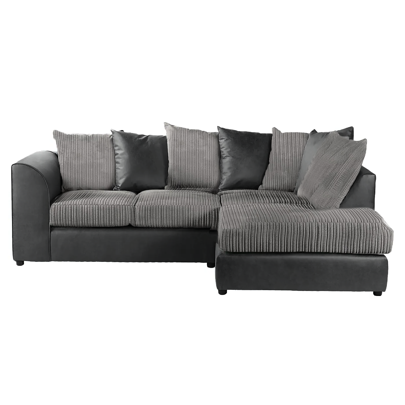Luxor Cord Fabric 4 Seater Corner Sofa Scatter Back
