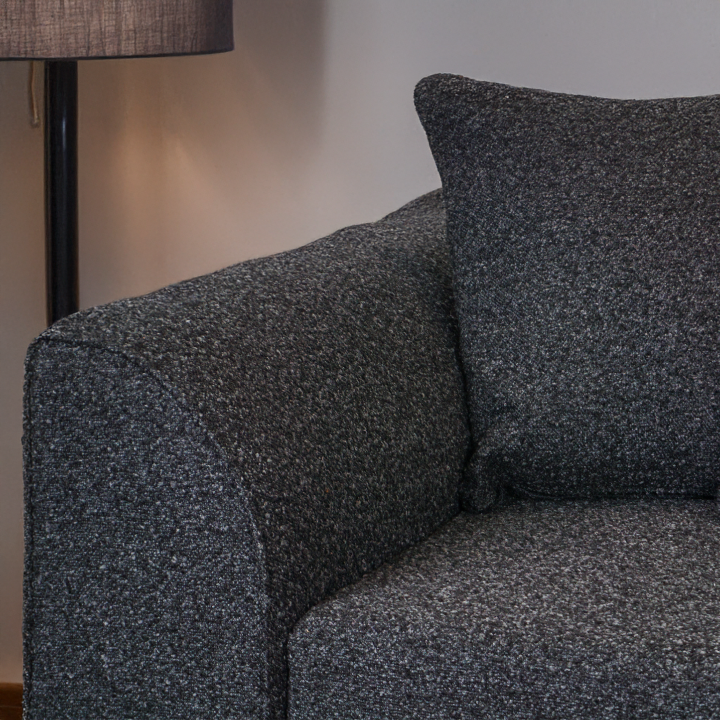 Paris Boucle Charcoal Fabric 3 Seater Sofa