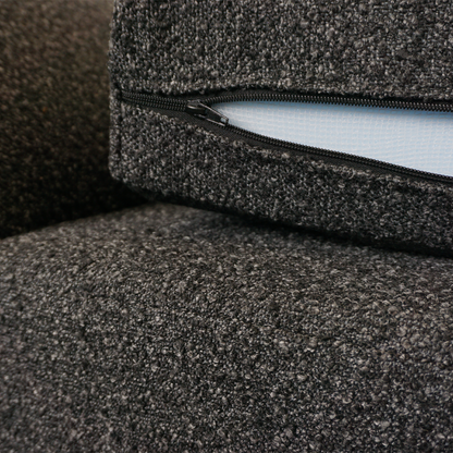 Paris Boucle Charcoal Fabric 3 Seater Sofa