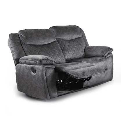 Brianna Plush Fabric Reclining 2 Seater Sofa - 2