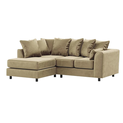 Brooklyn Full Foam Plush Velvet Corner Sofa