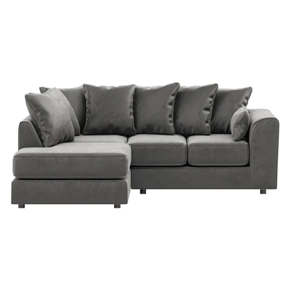 Brooklyn Full Foam Plush Velvet Corner Sofa