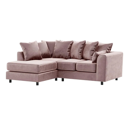 Brooklyn Full Foam Plush Velvet Corner Sofa