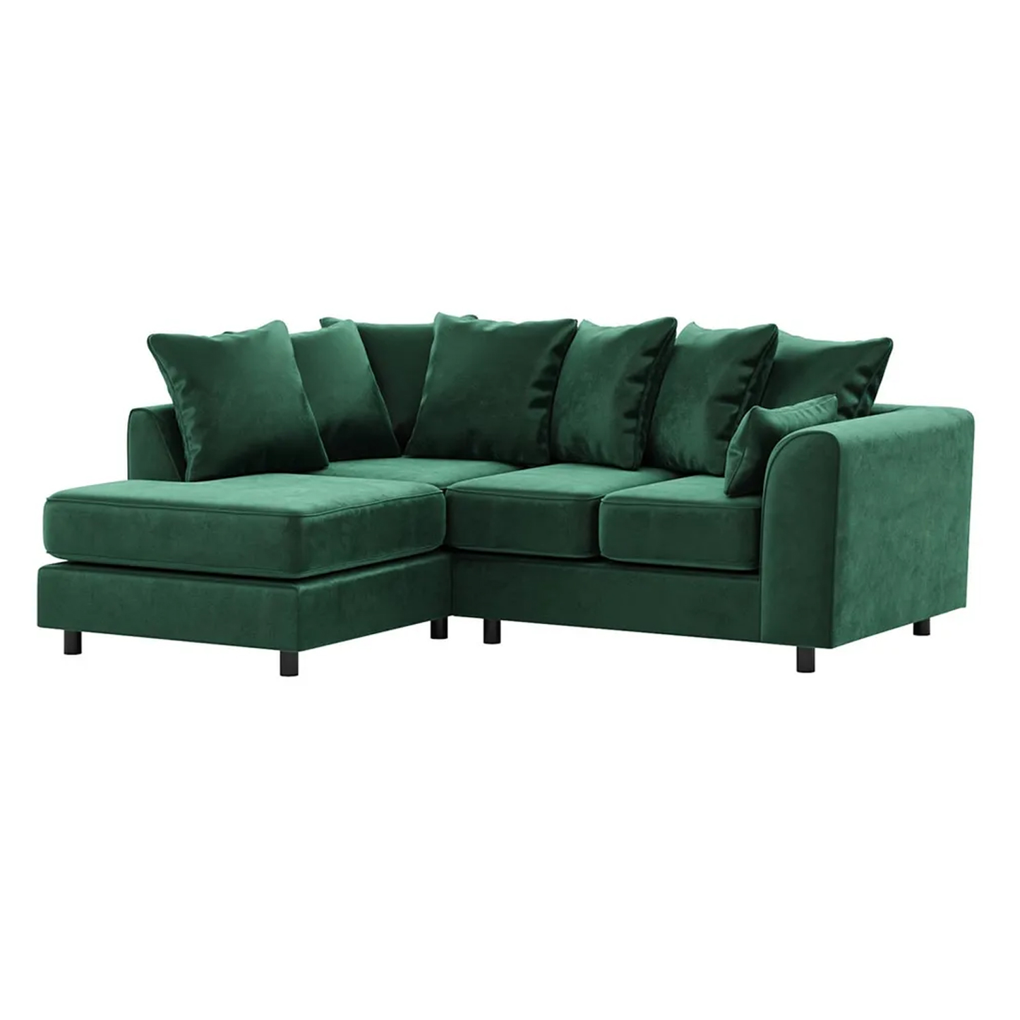 Brooklyn Full Foam Plush Velvet Corner Sofa