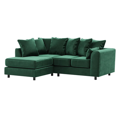 Brooklyn Full Foam Plush Velvet Corner Sofa