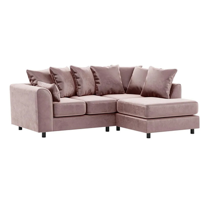 Brooklyn Full Foam Plush Velvet Corner Sofa