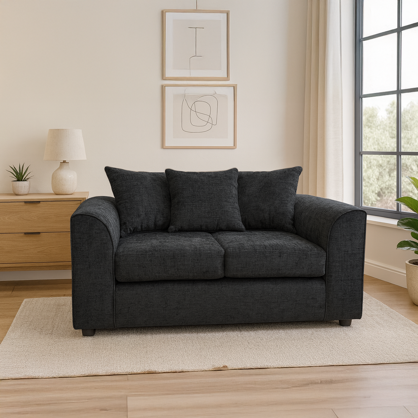 Monaco Chenille Fabric 2 Seater Sofa