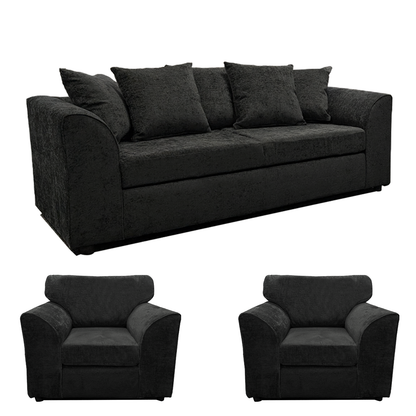 Monaco Chenille Fabric 3 Seater and 2 Armchairs
