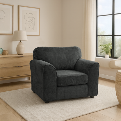 Monaco Chenille Fabric 3 Piece Sofa Suite
