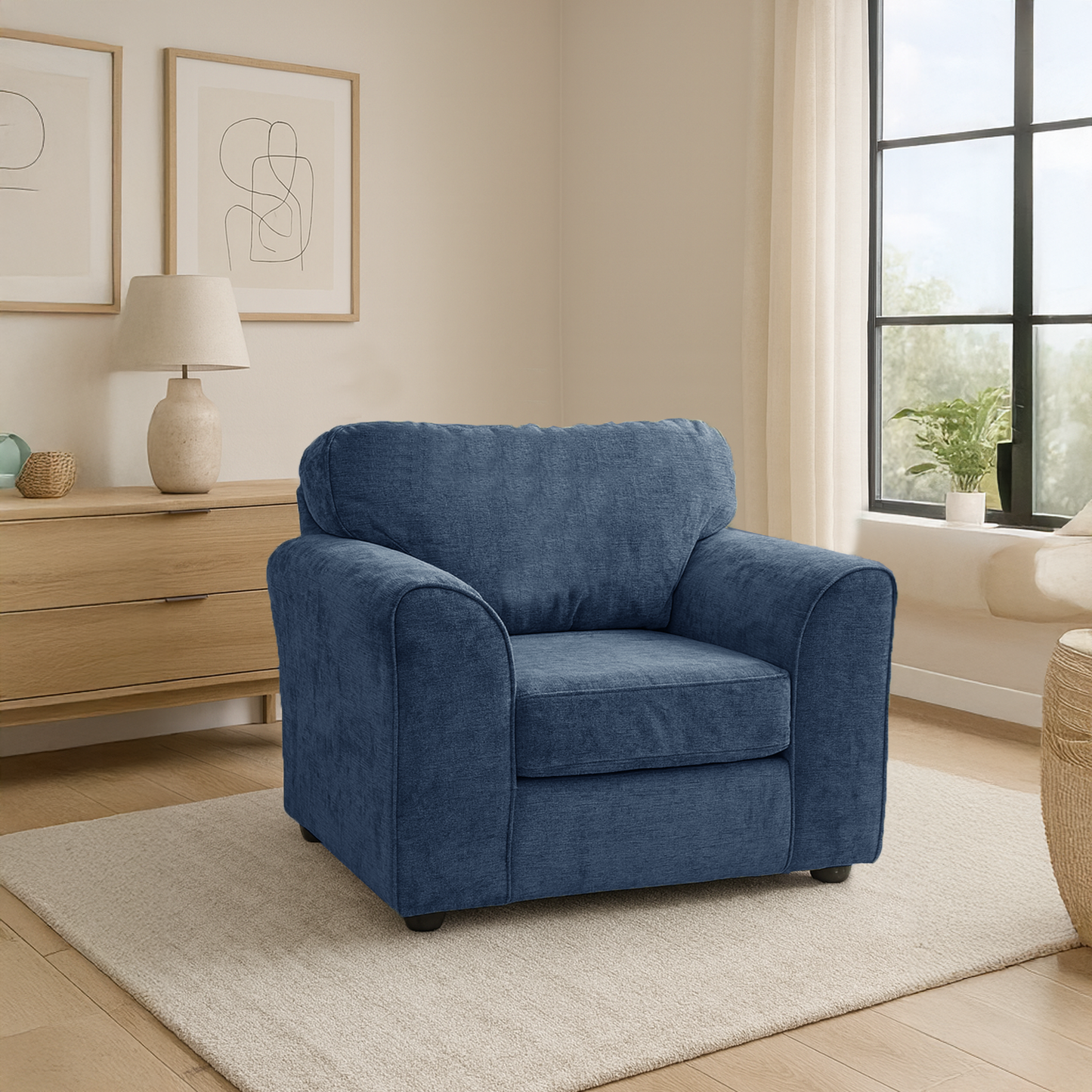 Monaco Chenille Fabric Armchair