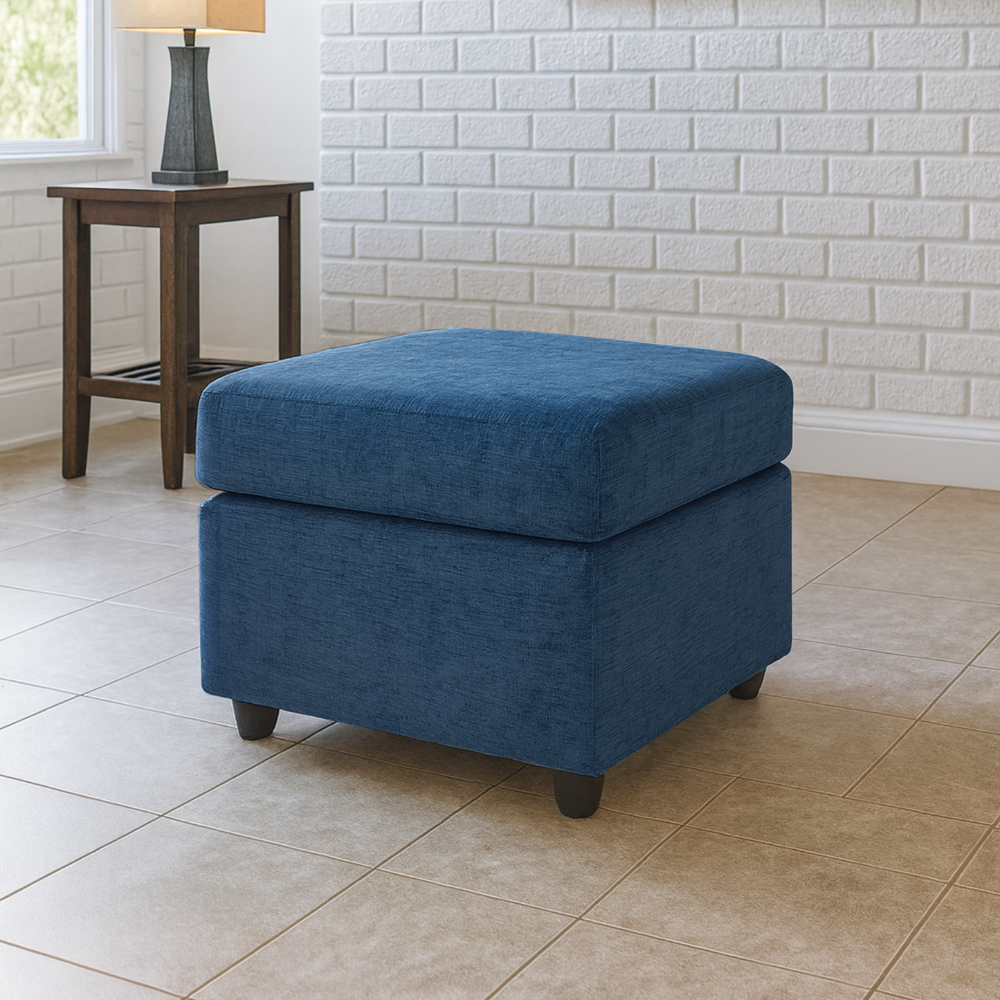 Monaco Chenille Fabric Footstool