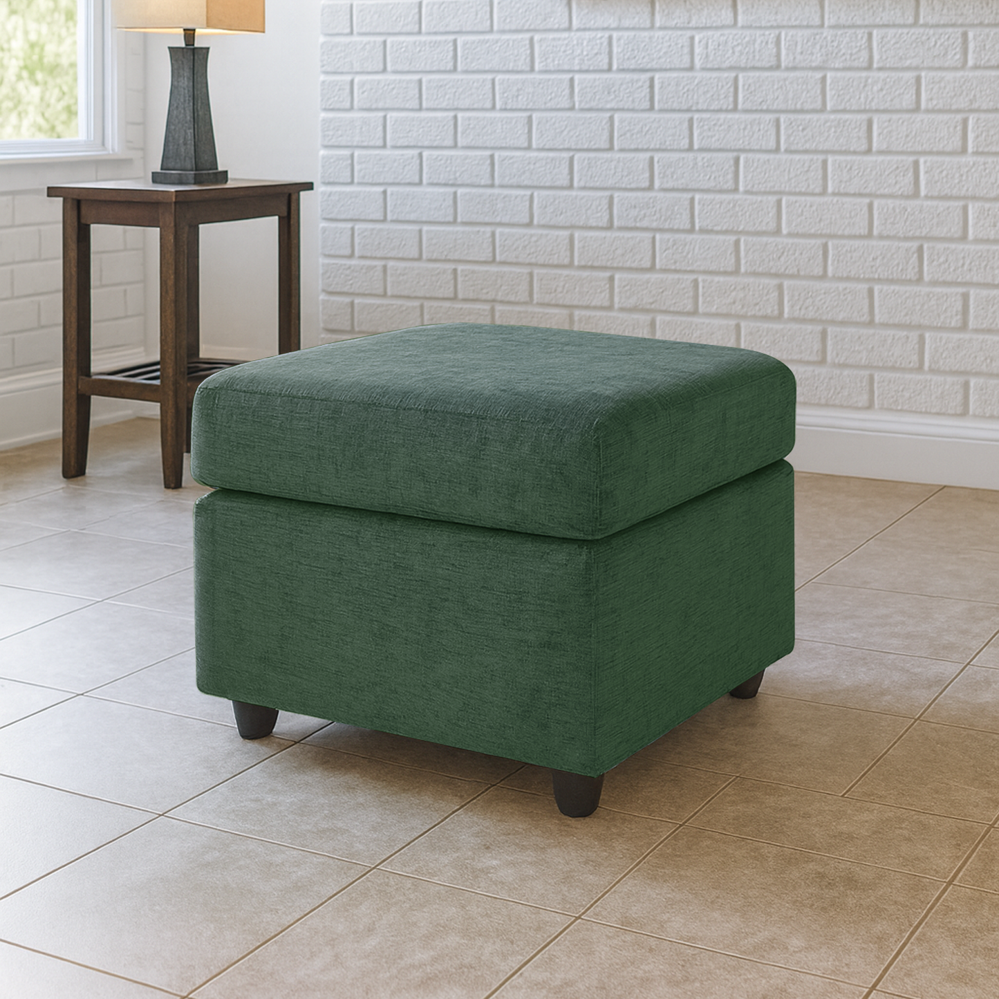 Monaco Chenille Fabric Footstool