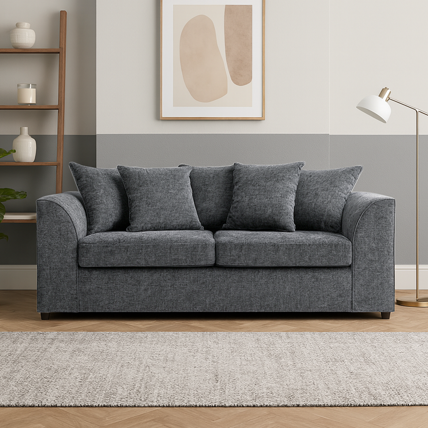 Monaco Chenille Fabric 3 Piece Sofa Suite