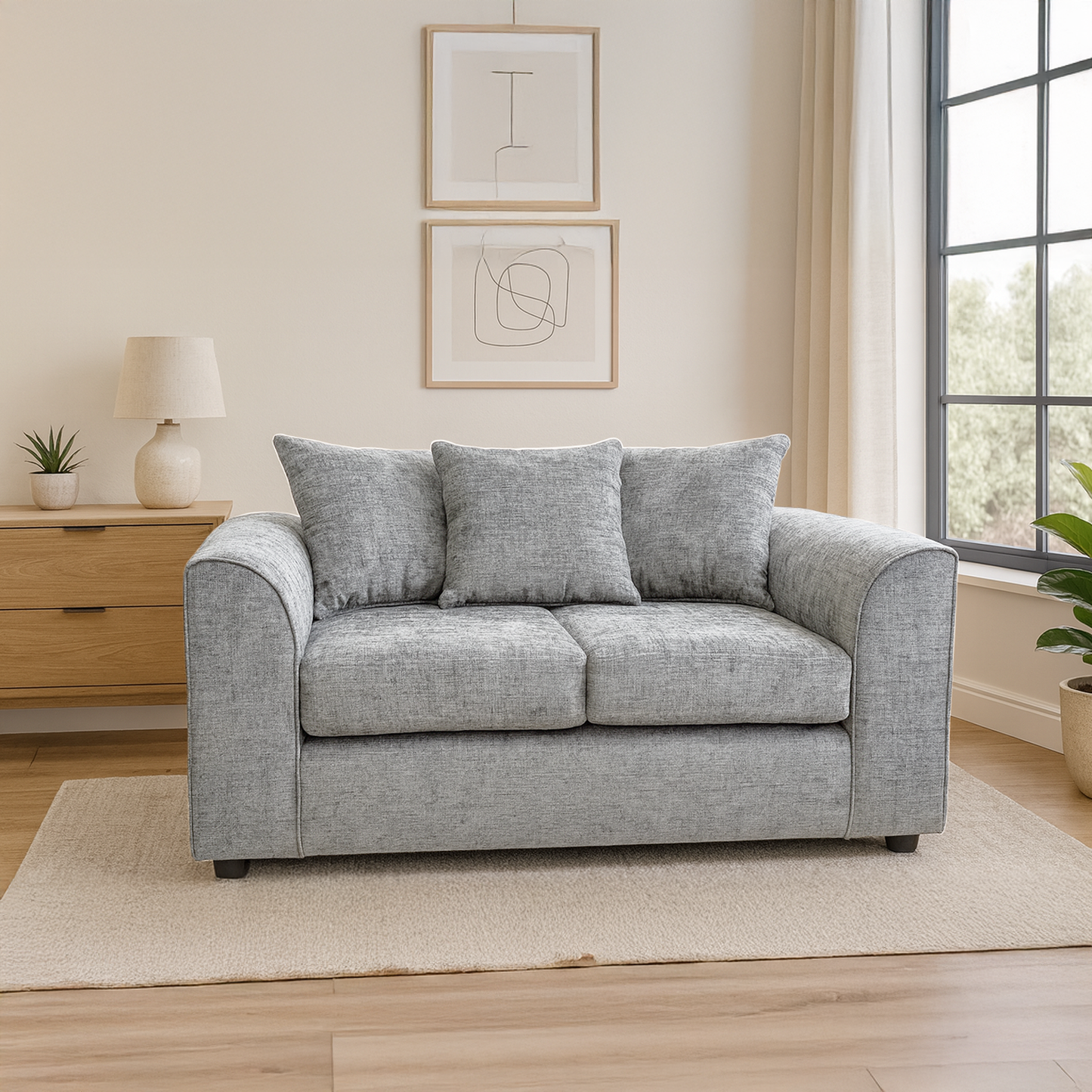 Monaco Chenille Fabric 2 Seater Sofa