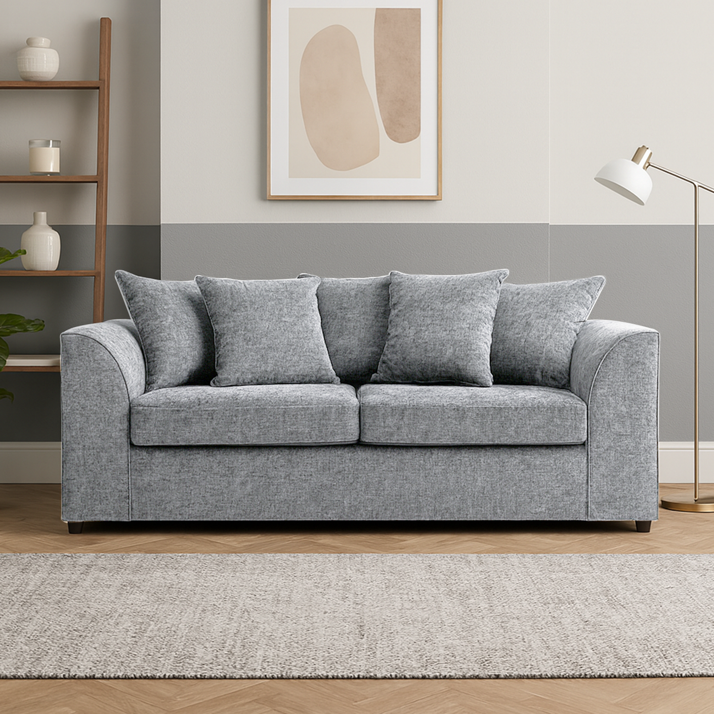 Monaco Chenille Fabric 3 Seater Sofa