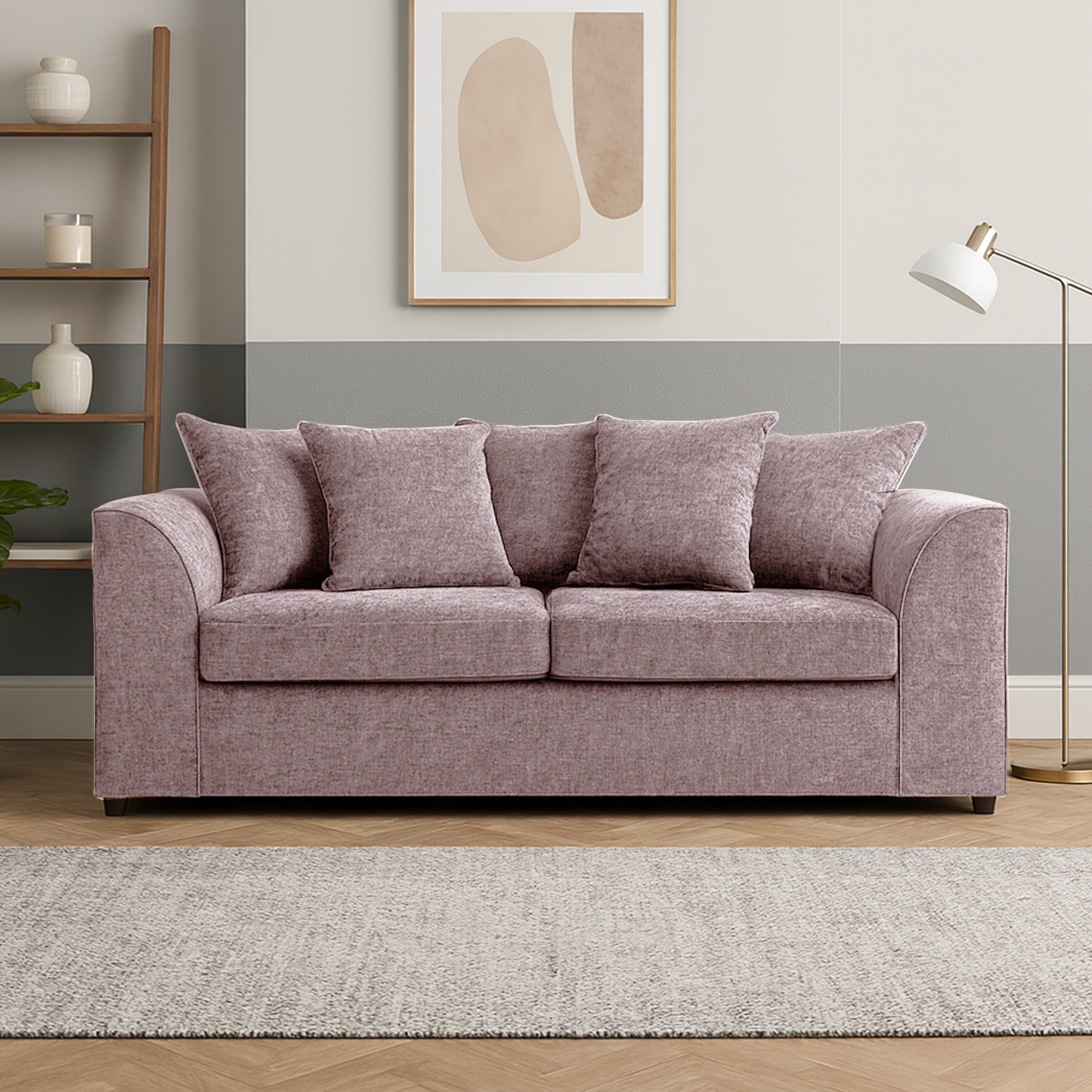 Monaco Chenille Fabric 3 Seater Sofa