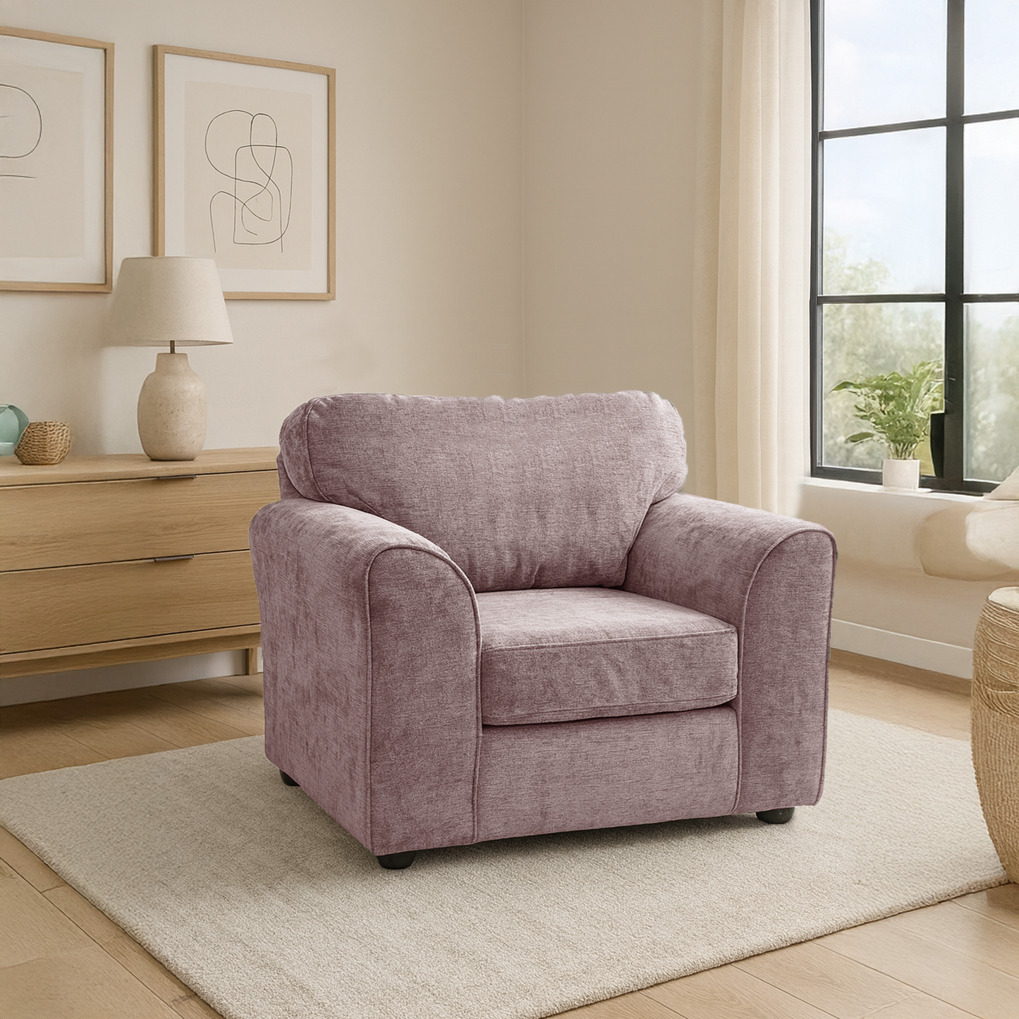 Monaco Chenille Fabric Armchair