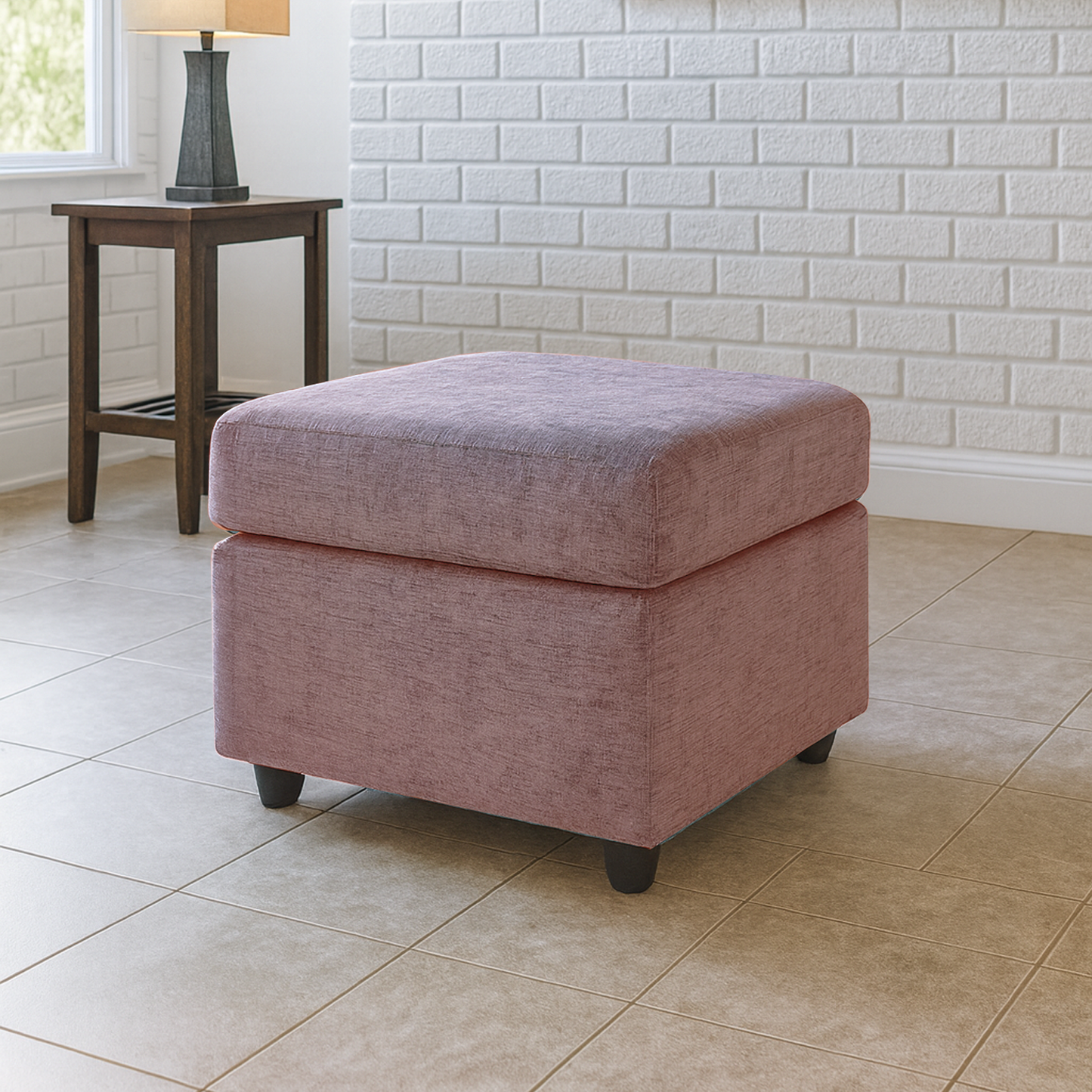 Monaco Chenille Fabric Footstool