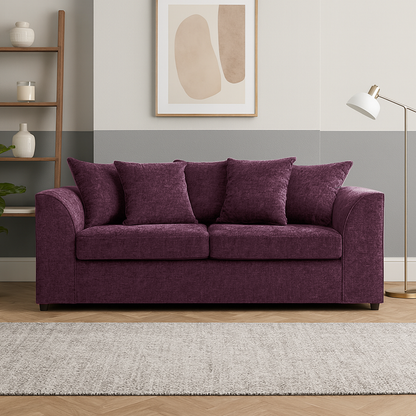 Monaco Chenille Fabric 3 Piece Sofa Suite
