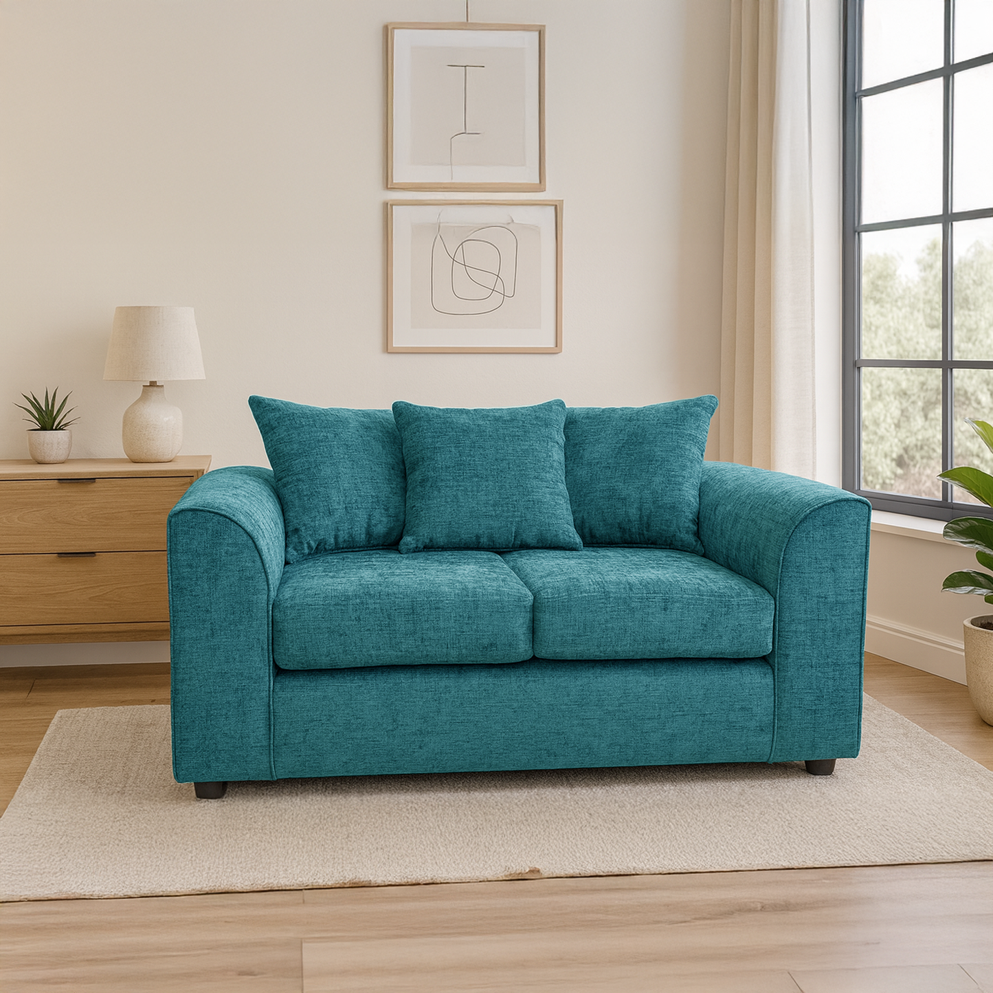 Monaco Chenille Fabric 2 Seater Sofa