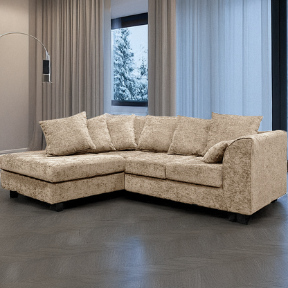 Monaco Chenille Fabric 4 Seater L Shaped Corner Sofa