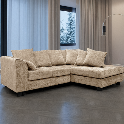 Monaco Chenille Fabric 4 Seater L Shaped Corner Sofa