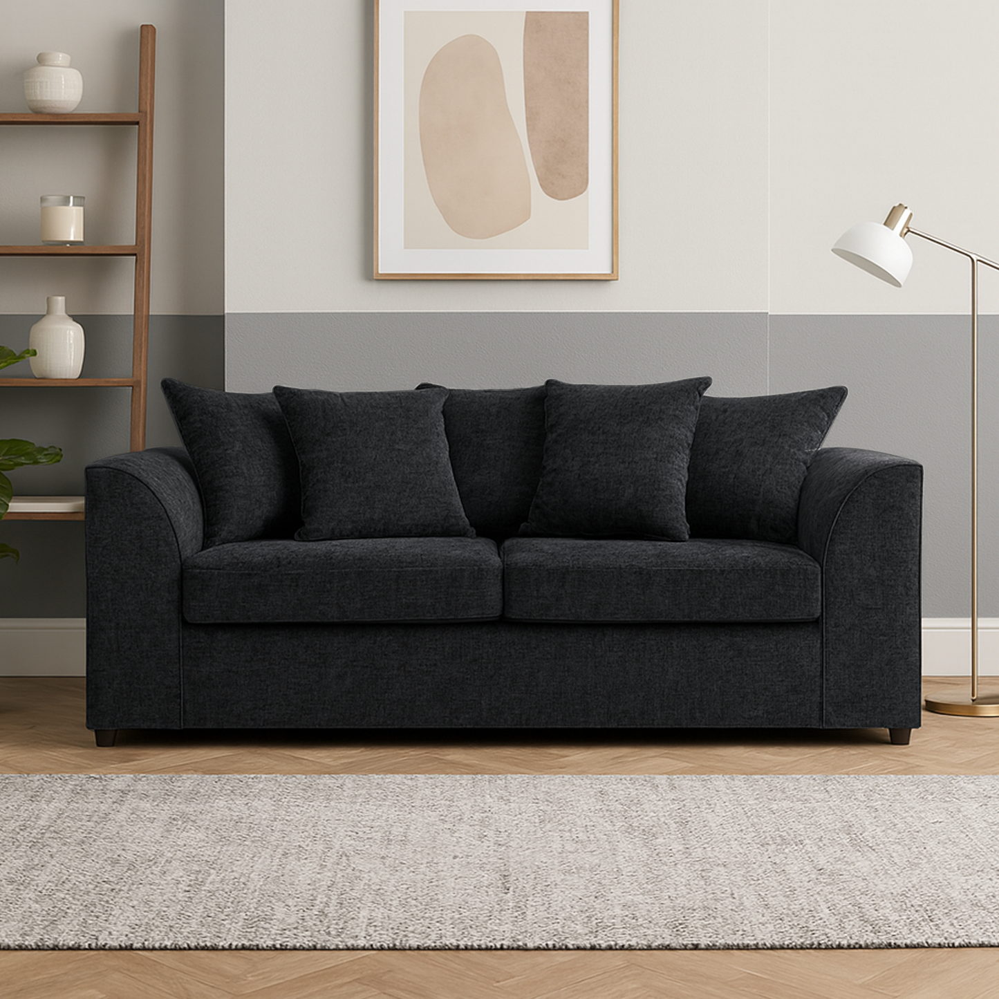 Monaco Chenille Fabric 3 Seater Sofa
