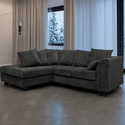 Monaco Chenille Fabric 4 Seater L Shaped Corner Sofa