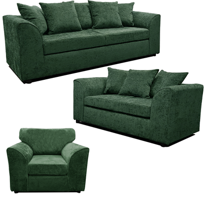 Monaco Chenille Fabric 3 Piece Sofa Suite