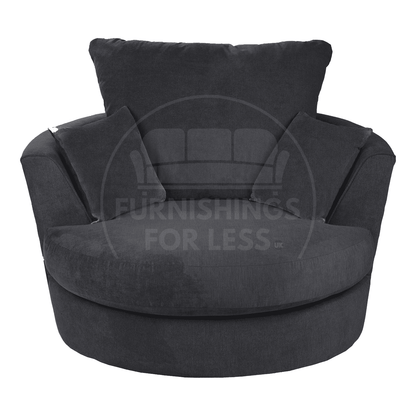 Casper Chenille Fabric Swivel Chair - 4