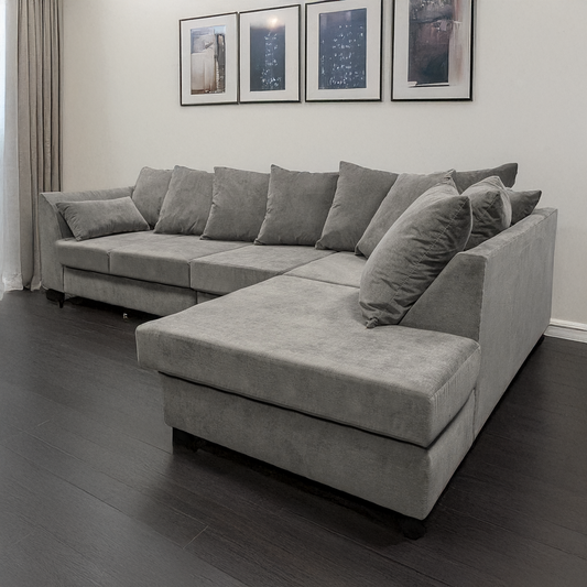 Casper Chenille Fabric 5 Seater Corner Sofa