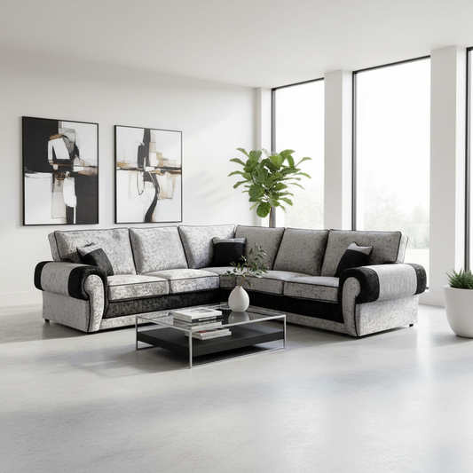 Chelsea Crushed Velvet Full Back 5 Seater Corner Sofa