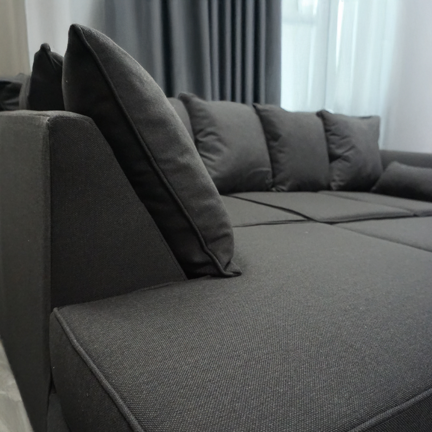 Chiswick Corner Sofa 4 Seater with Footstool - Silver Or Black