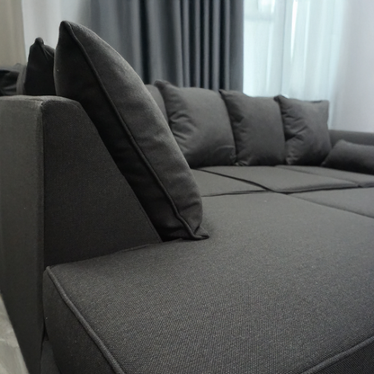 Chiswick Corner Sofa 4 Seater with Footstool - Silver Or Black