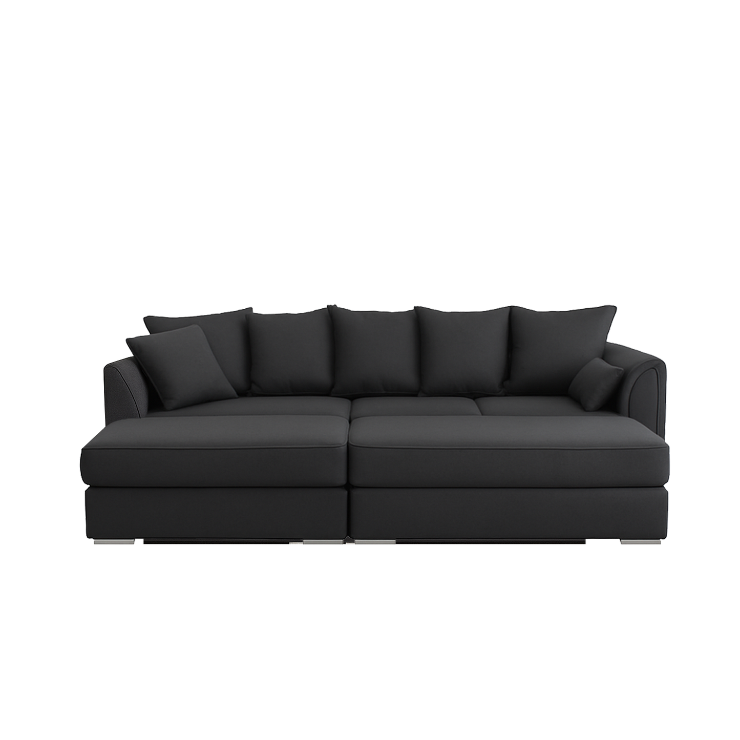 Chiswick Corner Sofa 4 Seater with Footstool - Silver Or Black