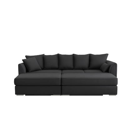 Chiswick Corner Sofa 4 Seater with Footstool - Silver Or Black