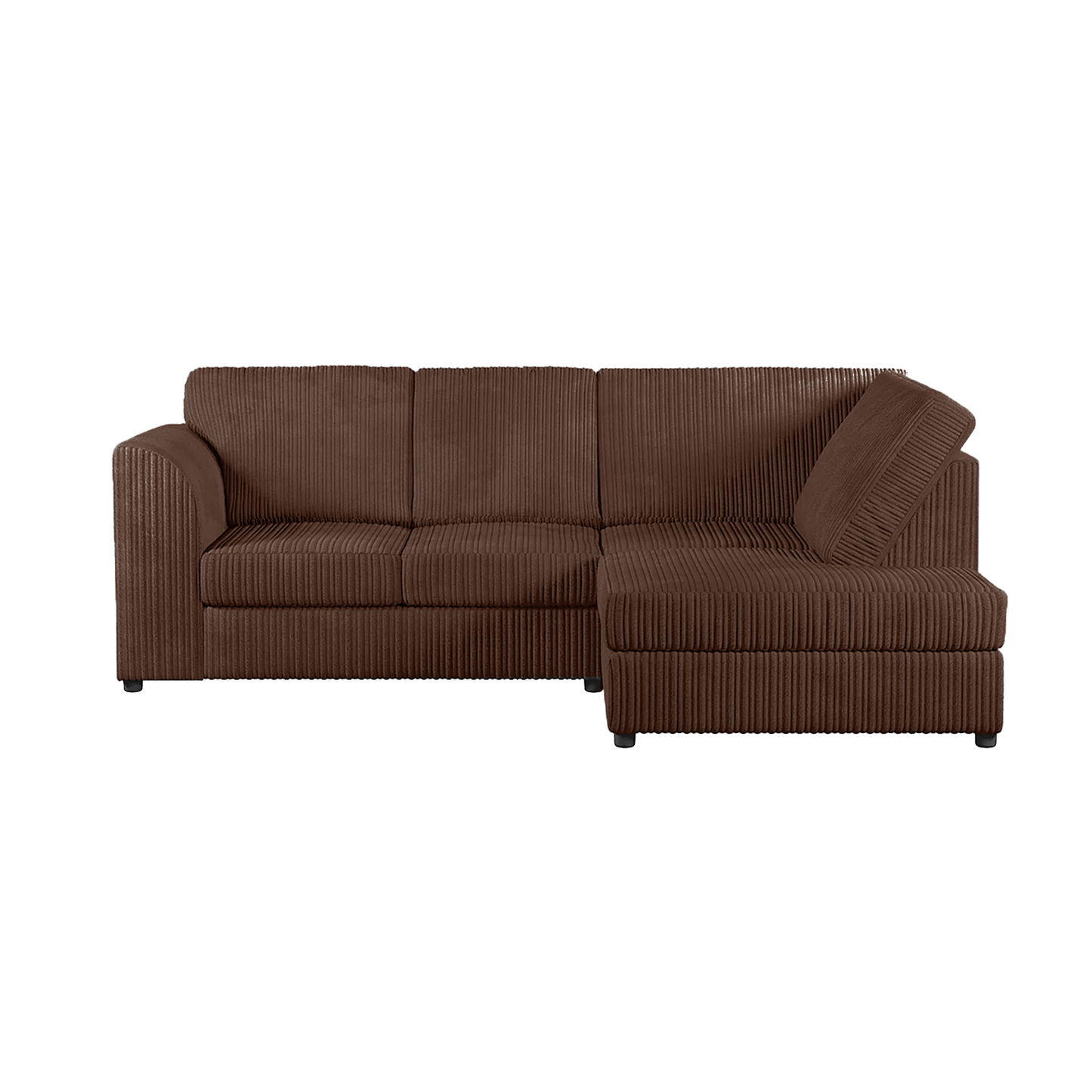 Luxor Cord Fabric 4 Seater Corner Sofa Full Back