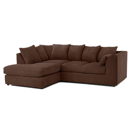 Luxor Cord Fabric 4 Seater Corner Sofa Scatter Back