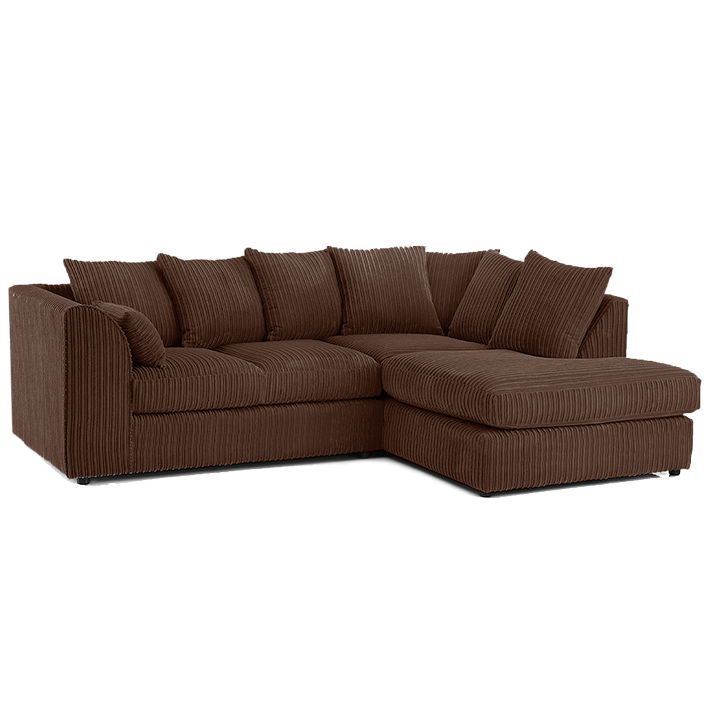 Luxor Cord Fabric 4 Seater Corner Sofa Scatter Back