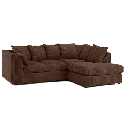 Luxor Cord Fabric 4 Seater Corner Sofa Scatter Back