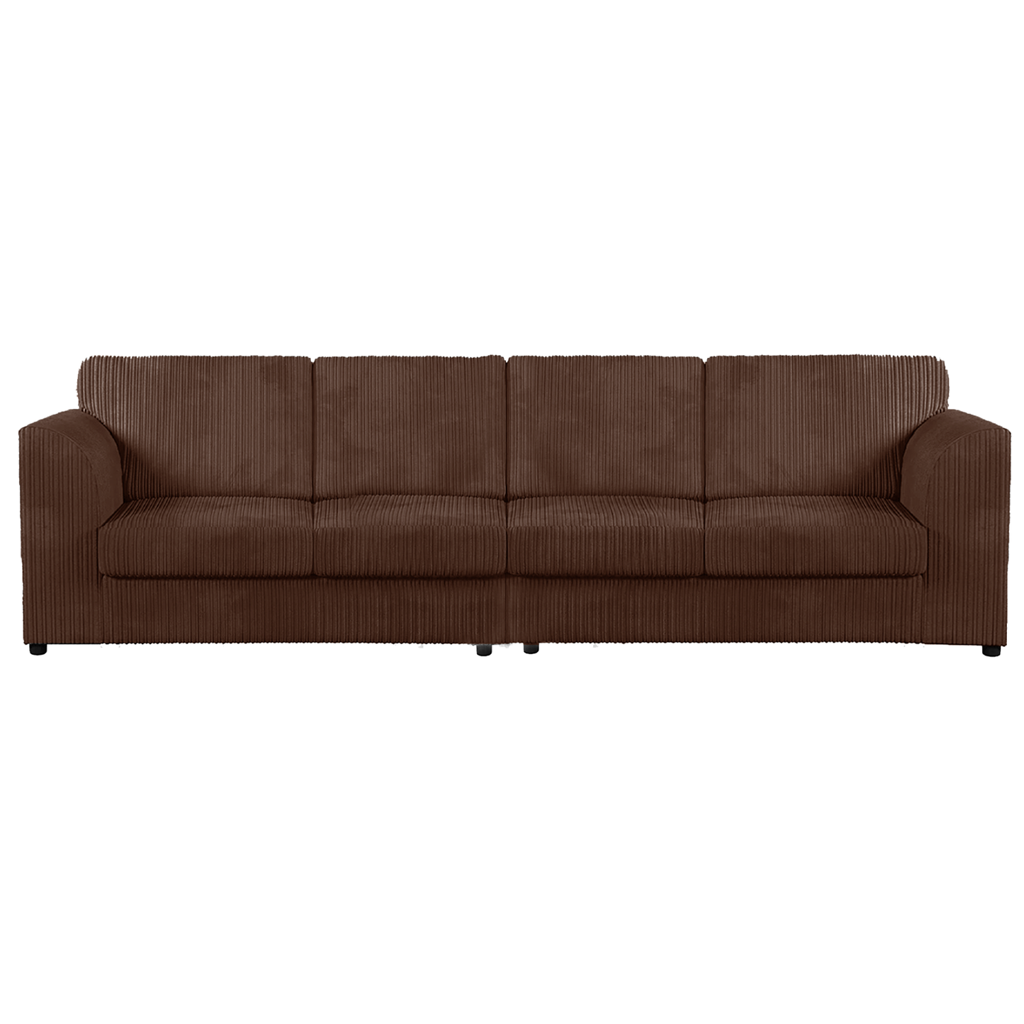 Luxor Cord Long Fabric 4 Seater - Full Back
