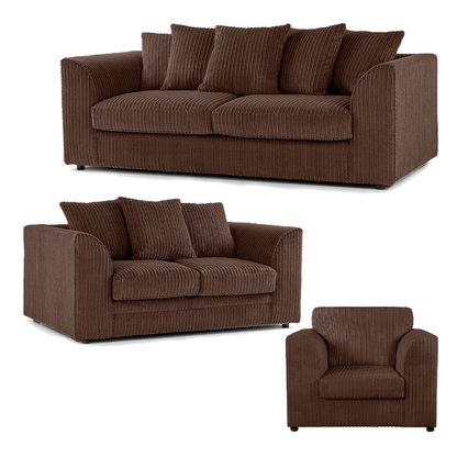 Luxor Full Jumbo Cord 3 Piece Suite - Scatter Back